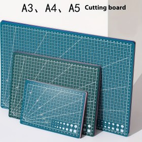 Resim 3'lü A3/A4/A5 PVC Kesme Matları - Çift Taraflı Kaymaz, El Sanatları, Dikiş, Kumaş Yama için Izgara Tasarımı - Dayanıklı, Kolay Temizlenebilir El İşi Tahtası (Yeşil), Projeler için Temel, Izgara Yüzey, Dayanıklı Plastik Mat, Dikiş Projeleri, PVC Malzeme 