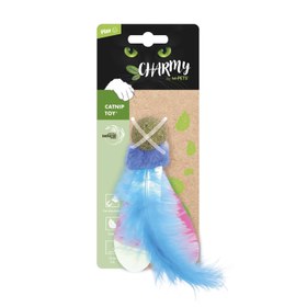 Resim M-Pets Charmy Firefly Catnipli Tüylü Top Kedi Oyuncağı 13 Cm Mavi 