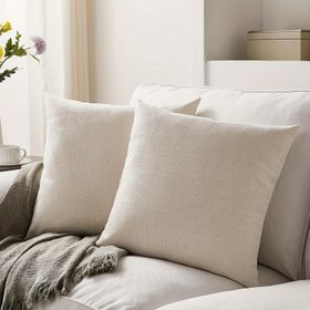 Resim 1 Adet Fildişi Bohem Çiftlik Evi Dekoratif Yastık Kılıfı 45.72x45.72 cm - %100 Polyester Fermuarlı Makinede Yıkanabilir Kanepe Koltuk Örtüsü 