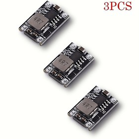 Resim 3 adet Mini DC Güç Regülatörü Modülü, Adım Aşağı Dönüştürücü Kartı 5-30V 12V 24V'den 5V Çıkışı 3A, Küçük Boyut, Blac 