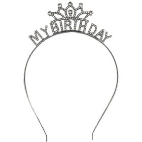 Resim Taç Metal Taşlı My Birthday Yazılı Gümüş Renkli Lüks Doğum Günü Tacı Parti Tacı Diğer 