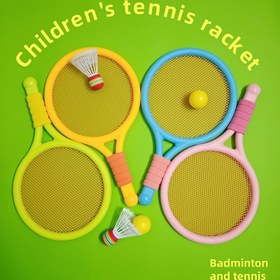Resim Çocuklar İçin Açık ve Kapalı Alanlarda Ebeveyn-Çocuk Etkileşimli Oyun için Tenis Raketi Seti 