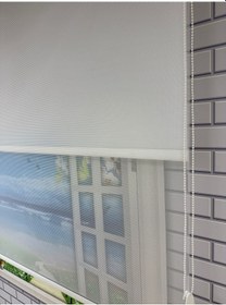 Resim Çift Mekanizmalı Tül Ve Stor Perde - Model 9 Beyaz 