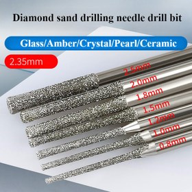 Resim Yüksek Hız Çeliği ve Elmas Kaplama ile Jade & Akik için 7 Parça Profesyonel Elmas Matkap Ucu Seti - 2.35mm Şaft 