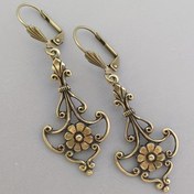 Resim Retro Boho Tarzı Oymalı Çiçek Tasarımı Küpe Alaşım Takı Trendy Kadınlar Kızlar için Hediye 