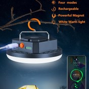 Resim Manyetik Tabanlı LED Çadır Işığı - Taşınabilir, Şarj Edilebilir 5000mAh/7500mAh Açık Hava Kamp Lambası, Beyaz Sıcak Işık, Dört Mod, Ev ve Açık Hava Kullanımı için İdeal, Açık Hava Aydınlatması | Modern Açık Hava Işığı | Dayanıklı Plastik Kasa, LED Açık Hava Işığı 