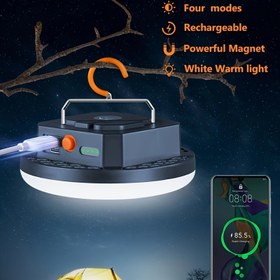Resim Manyetik Tabanlı LED Çadır Işığı - Taşınabilir, Şarj Edilebilir 5000mAh/7500mAh Açık Hava Kamp Lambası, Beyaz Sıcak Işık, Dört Mod, Ev ve Açık Hava Kullanımı için İdeal, Açık Hava Aydınlatması | Modern Açık Hava Işığı | Dayanıklı Plastik Kasa, LED Açık Hava Işığı 