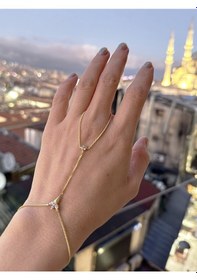 Resim Modern Tasarım Gurmet Zincir Gümüş Şahmeran Bileklik 925 Ayar - Rose Renk Gold 