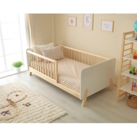 Resim Suny - Mdf Başlıklı Yuvarlak Çıtalı Karyola 