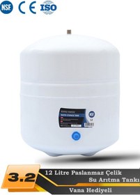 Resim WaterMelon Tüm Su Arıtma Cihazları Uyumlu Metal Genleşme Tankı NSF Onaylı Paslanmaz Çelik 3.2 (12 Litre) Tr Tank 