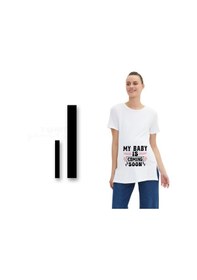 Resim Bk Gift Espri Tasarımlı Beyaz Hamile Tişörtü, Hamileye Hediye, Yeni Anne Hediyesi, Arkadaşa Hediye-9 001 