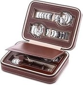 Resim Saat Kasası Saat Kutusu Saat Kutuları Portable PU Leather 2/4/8 Slot Watch Box Display Case Storage Watch Organizer Holder Saat Kılıfı Saat Saklama Kutusu (Color : Bronze, Size : 4 Slot) 