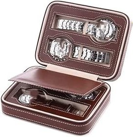 Resim Saat Kasası Saat Kutusu Saat Kutuları Portable PU Leather 2/4/8 Slot Watch Box Display Case Storage Watch Organizer Holder Saat Kılıfı Saat Saklama Kutusu (Color : Bronze, Size : 4 Slot) 