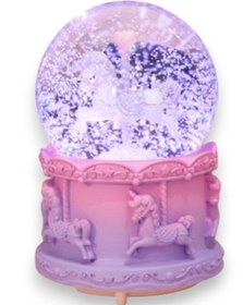 Resim Atlı Karınca Kar Küresi 7cm 4,5 Cm Işıklı Model 001 