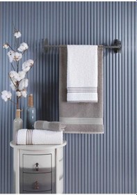 Resim 4 Lü Kadın Erkek Banyo Havlusu Takımı Oscar Bej-krem Çok Renkli 