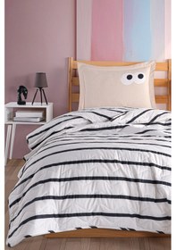 Resim Kapitone Yatak Örtüsü Seti Tek Kişilik Funny Kahve Siyah 