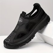Resim Erkeklerin Nefes Alabilen Spor Sandaletleri, Düz Renk, Tüm Mevsimler İçin Günlük Spor Ayakkabıları, Hafif, Dayanıklı, Kaymaz, Kumaş Üst ve İç, PU Taban ve Taban, Düşük T, Günlük Ayakkabılar | Nefes Alabilen Sandaletler | Dayanıklı Yapım, Bağcıklı Sandaletler 