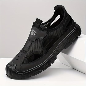 Resim Erkeklerin Nefes Alabilen Spor Sandaletleri, Düz Renk, Tüm Mevsimler İçin Günlük Spor Ayakkabıları, Hafif, Dayanıklı, Kaymaz, Kumaş Üst ve İç, PU Taban ve Taban, Düşük T, Günlük Ayakkabılar | Nefes Alabilen Sandaletler | Dayanıklı Yapım, Bağcıklı Sandaletler 