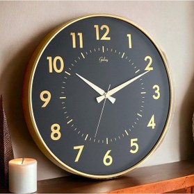 Resim 717-a-3 Premium Büyük Büro Siyah-gold Duvar Saati Gold - Siyah 