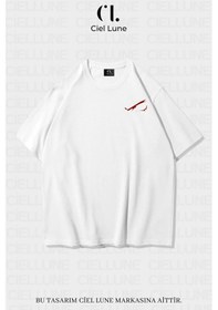 Resim Nevermind Unisex Kadın Erkek Red Eyes Baskılı Özel Tasarım Oversi Beyaz 