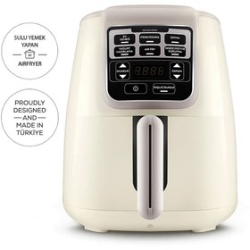 Resim Karaca Air Pro Cook Xl 2 In 1 Konuşan Airfryer Fritöz Iconic Beige 4 Kişilik 
