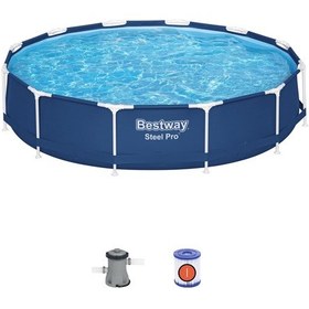 Resim Bestway 56681 Steel Pro Prefabrik Yer Üstü Çember Havuz Seti 3,66 M X 76 Cm 
