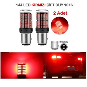 Resim 2 Adet 144 Led Kırmızı Renk 1016 Çift Duy Stop Ampulü 