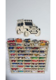 Resim Ahşap Hobi Oyuncak Araba Rafı Ahşap 