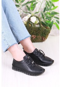 Resim Mehmet Mete 0006-d Anatomik Rahat Yumuşak Hakiki Deri Kadın Ayakkabı Siyah 