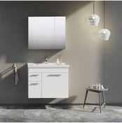 Resim Orka Enez 80 Cm Mdf Beyaz Banyo Dolabı Takımı 