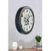 Resim Bahat Ayetli Salon Ofis Duvar Saati Gri Metal Çerçeve 36 cm 