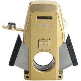 Resim Quantoro Çift Torch Pürmüz Düz Kesici/delicili Gold Metal Puro Çakmağı 