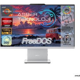Resim Lenovo Ideacentre 3 27ARR9 Amd Ryzen 7 7735HS 64GB Ddr5 Ram 1tb SSD 27" Fhd Freedos Kablosuz Klavye ve Mouse Asbertech 