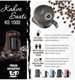 Resim Fantom Kahve Saati KS 1000, Elektrikli Türk Kahve Makinesi, Siyah 