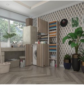 Resim Kenzlife Çamaşır Makinesi Dolabı Kasparovmaks Crd 180 096 55-20 Banyo Kapaklı Arkalıksız Çok Renkli 