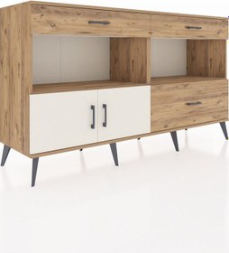 Resim Hyperion Konsol 2 Raflı 3 Çekmeceli 2 Kapaklı 176x44x99 Çam-aytaş Çam-aytaşı/çam 