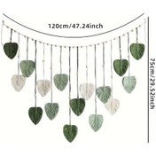 Resim Fochsia Yeşil Bohem Duvar Dekoru Doğal Yaprak Asma Sanatı Noel Hediye 