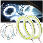 Resim 100mm-led Araba Cob Melek Gözü Beyaz Işık Araba Motosiklet Far Daire Halka Otomatik Lamba 12-24v Şekillendirici 