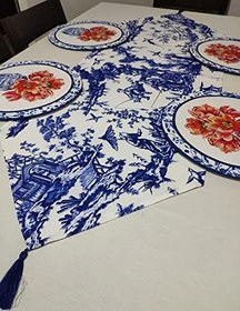 Resim Viemso Japon Etnik Desenli Runner, 6'lı Supla Set 