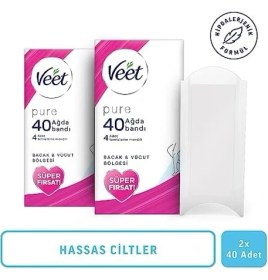 Resim Esmo Home Veet Pure Hassas Ciltler Için Ağda Bandı, Bacak ve Vücut Bölgesi, 80'li 