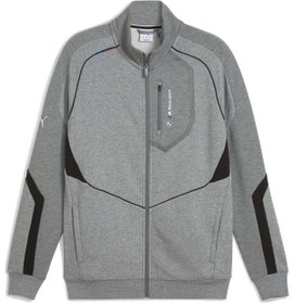 Resim Puma Bmw MMS Hoodie Fermuarlı Jacket 630616 Erkek Eşofman Üstü GRİ 