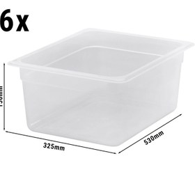 Resim Polipropilen GN Küvet 1/2 - Yarı Saydam - Yükseklik: 150 mm | CAMBRO - (6 adet) 