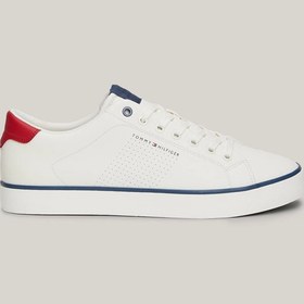 Resim Tommy Hilfiger Erkek Logo Detaylı Beyaz Sneaker 