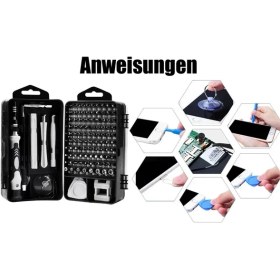 Resim SCHRAUBE115 Parça Çok Fonksiyonlu Bilgisayar, Telefon, Elektronik Cihaz Tamir Seti 