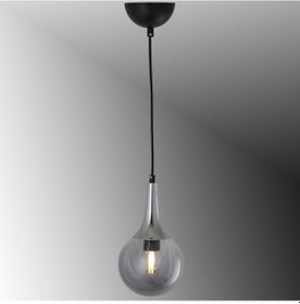 Resim Tt601-1-sy-kr Tt Aydınlatma Matsiyah-krom Tekli Uzun Hunili Avize Siyah-Krom 