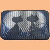 Resim Epilla Renkli Kedi Tuvaleti Önü Elekli Kedi Kumu Paspası 