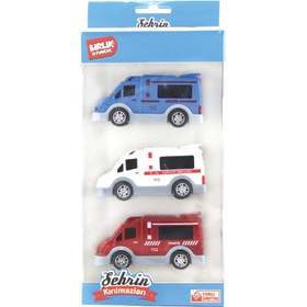 Resim Oyuncak Sürtmeli Minibüs Serisi 3'lü 