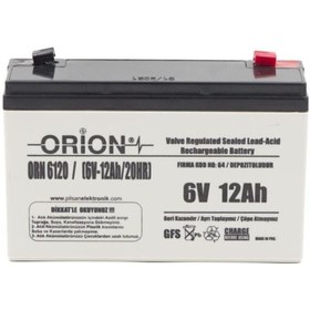 Resim Orion Orn6120 6v 12ah Bakımsız Kuru Akü 