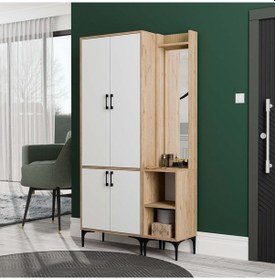 Resim Set 5032-5042 Royal Sağ Aynalı 4 Kapaklı 5 Askılı 2 Raflı Portman 