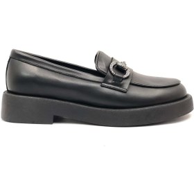 Resim Kids Club Shoes Greyder 72133 Zn Urban Deri Comfort Casual Oxford Kadın Ayakkabı SİYAH 